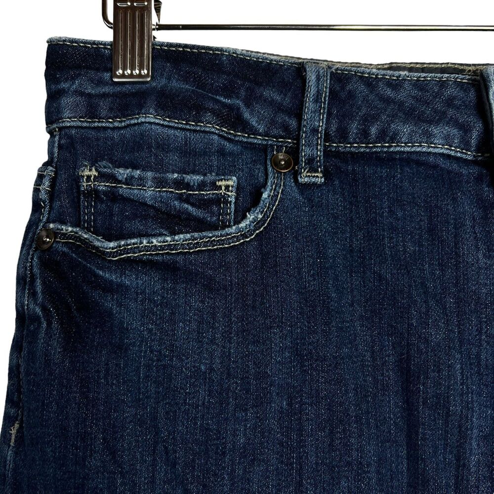 Paige Jean Skirt Women’s Size 28 Blue Front Split Light Distress - Picture 11 of 15
